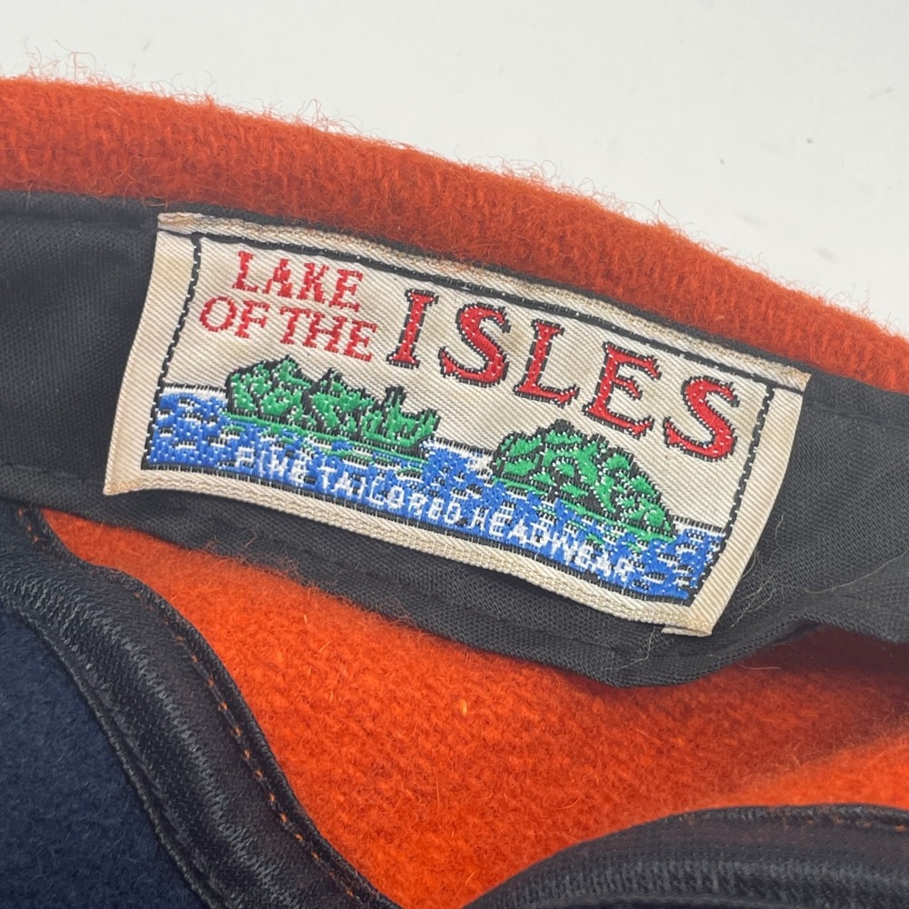 Lake of the Isles Vintage 5 Panel Hat Wool Colorblock Genuine Suede Brim USA - Picture 8 of 10